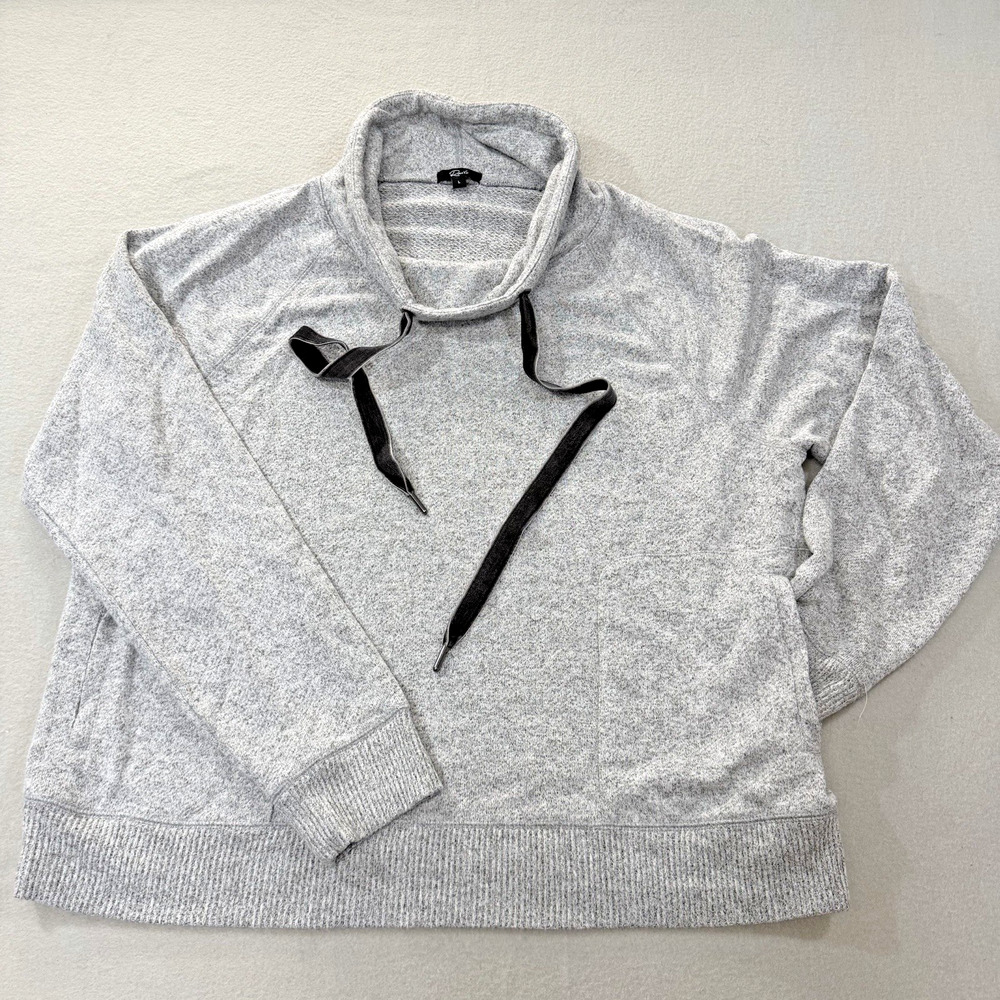 RAILS Faith Drawstring Cowl Funnel Neck Melange Grey Womens Sweatshirt Size L